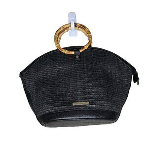 Katie Loxton London Capri Bamboo Round Handle Bag Handbag Black Crossbody